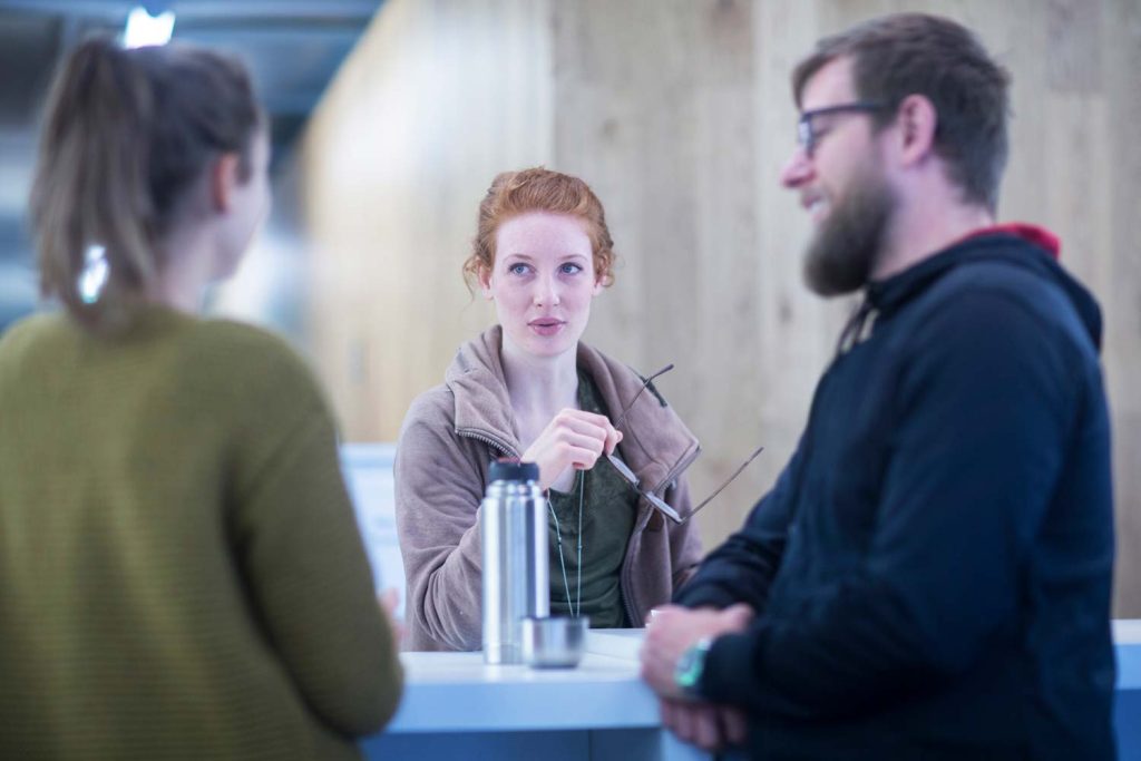 Students in the library